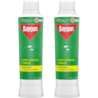 ND - Baygon insetticida in polvere scarafaggi e formiche 2 flaconi da 250 grammi