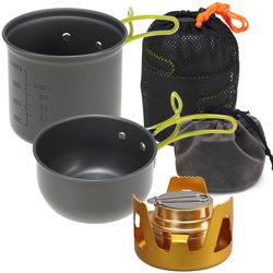 fornello ad alcool Stoviglie Set oro características