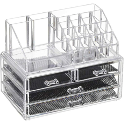 Organizzatore cosmetico Portaoggetti per trucco Organizzatore trasparente per trucco Cassetto portaoggetti per cosmetici in acrilico 2 Tier 4 características