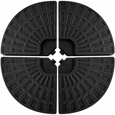 Set Base per Ombrellone in Plastica, Riempibile con Acqua e Sabbia, Base di Appoggio Supporto per Ombrellone, Base con 4 Pezzi a Croce, 48 x 48 x 7,5