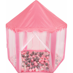 Selonis Tenda Principessa Casstello Pop-Up Con 900 Palline 6Cm Per Bambini, Rosa: Perla/Grigio/Trasparente/Rosa Chiaro - Rosa: precio