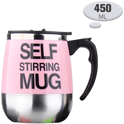 Tazza auto mescolantesi 450ml Tazza da caffe Interno in acciaio inox Miscelazione automatica Caffe Te Cioccolata calda Frullato di proteine ??del