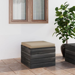 vidaXL Pouf da Giardino su Pallet con Cuscino in Legno di Pino - Beige en oferta
