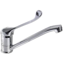 Rubinetto per lavello da cucina con maniglia a leva lunga a canna bassa miscelatore per lavandino orientabile 360° acqua calda e fredda girevole in en oferta