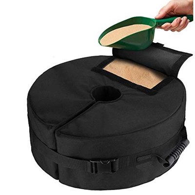 Maalr Base per Ombrellone Sabbia, 18"" Staccabile Ombrellone da Giardino Rotondo Sacchetto di Sabbia Base con Apertura Grande e 2 Impugnature per Pati