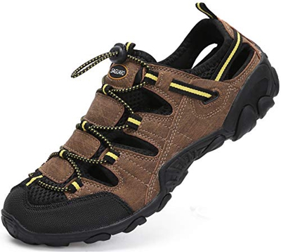 Sandali Estivi Uomo Esterni PelleTraspirante Casual Sneakers Sandali Sportivi Scarpe da Trekking Passeggiata Fisherman Antiscivolo