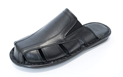 KS 141 - Ciabatte Aperte estive da Uomo - in Pelle - Nero 42 en oferta
