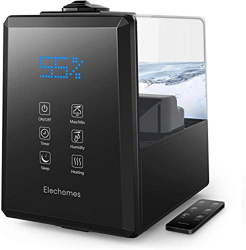 Elechomes Umidificatore ad Ultrasuoni 6L, Nebbia Calda e Fredda, Impostazione Umidità, Modalità Sonno, Controllo Remoto/Manuale, 3 Velocità, 1-12 Ore  precio