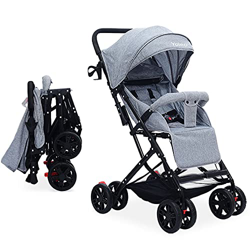 YOLEO Passeggino Leggero per Bebè e Bambini, Peso solo 5KG Portata 15KG, Pieghevole e Reclinabile, Grigio en oferta