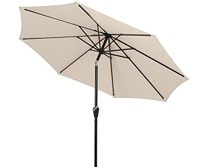 Radelldar Ombrellone da Spiaggia Antivento,Ombrellone da Giardino ø 270cm Portatile Anti UV Robusto Pieghevole Impermeabile Inclinabile Manovella in A