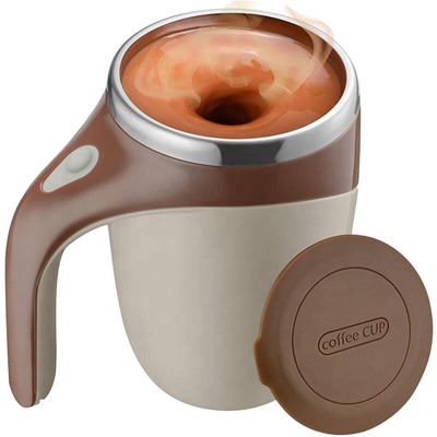 Tazza autoagitante da 380 ml con coperchio Tazza da caffe con agitazione magnetica automatica Tazza da caffe elettrica in acciaio inox automiscelante