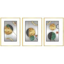 Quadro DKD Home Decor Alluminio Abstract Legno MDF (3 pcs) (60 x 3 x 80 cm) precio