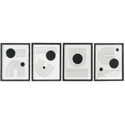 Quadro DKD Home Decor Vetro Abstract Legno MDF (4 pcs) (40 x 2 x 50 cm) en oferta