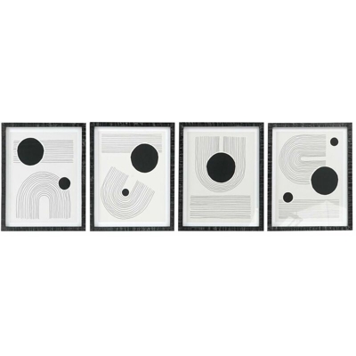 Quadro DKD Home Decor Vetro Abstract Legno MDF (4 pcs) (40 x 2 x 50 cm)