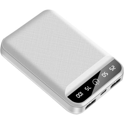 Mini caricatore portatile Power-bank compatto Ultra-sottile 4800mAh Power-display Doppia porta USB 2A Ricarica intelligente ad alta velocita per