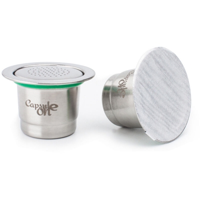Capsule di caffe riutilizzabili in acciaio inossidabile a due usi, riutilizzabili, compatibili con la macchina da caffe Nespresso