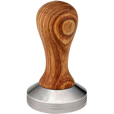 Coffee Tamper Espresso Tamper Coffee Bean Press 58mm Base piatta in acciaio inossidabile con manico in legno