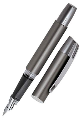 ONLINE Penna stilografica Campus Gun per destrimani, impugnatura ergonomica, pennino medio di alta qualità, cartucce d'inchiostro standard, cartuccia 