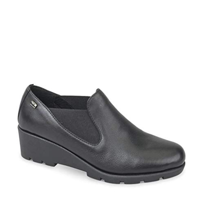 Valleverde 36180 Mocassini Scarpe Zeppa Donna Pelle Nero Memory Foam EXTRALIGHT