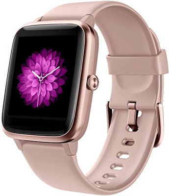 Smartwatch Donna, Orologio Fitness Tracker Impermeabil IP68 Cardiofrequenzimetro Sonno salute delle donne Contapassi Cronometro Notifiche Messaggi Con