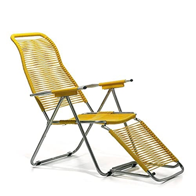 Fiam Sdraio Spaghetti Art. 084GI telaio in Alluminio, Seduta in Cordonato PVC Giallo