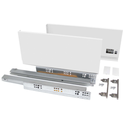 Emuca Kit cassetto Vertex per cucina o bagno, altezza 178 mm, prof. 500 mm, 40 Kg, chiusura soft, Acciaio, Bianco en oferta