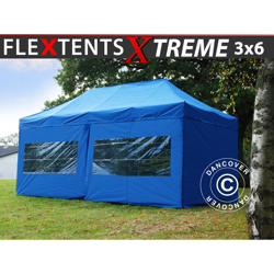 Gazebo pieghevole Gazebo rapido FleXtents Xtreme 50 3x6m Blu, incl 6 fianchi en oferta