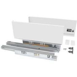 Emuca Kit cassetto Vertex per cucina o bagno, altezza 131 mm, prof. 500 mm, 40 Kg, chiusura soft, Acciaio, Bianco precio