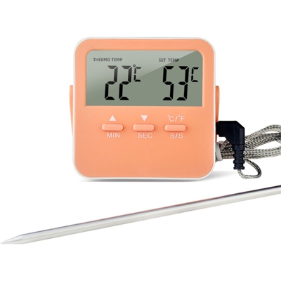 Allarmi di alta e bassa temperatura Termometro con timer Termometro per interni con allarme di alta e bassa Termometro digitale per frigorifero con