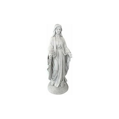 Design Toscano Madonna di Notre Dame Statua religiosa da giardino, poliresina, pietra antica, 91 cm