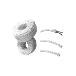 Cavo elettrico parallelo in tessuto ritorto parallelo 2x1 rotolo bianco 100m EDM 11901 precio