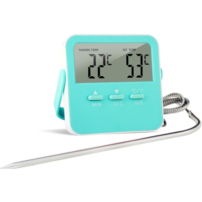 Allarmi di alta e bassa temperatura Termometro con timer Termometro per interni con allarme di alta e bassa Termometro digitale per frigorifero con