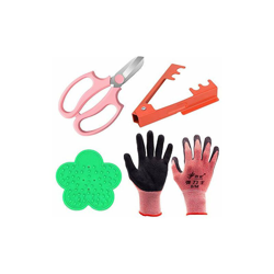 Codace - Set di forbici per potatura da giardino, 4 pezzi, per rimuovere la spina di rosa, strumenti manuali per potare gli alberi e guanti floreali características