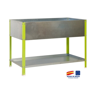SimonRack - Fioriera con un ripiano 850x1200x400mm 150L verde/galva - Urban Garden Top -