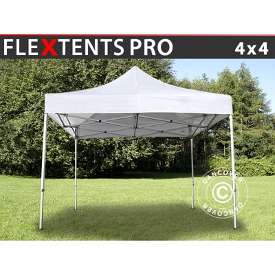 Gazebo pieghevole Gazebo rapido FleXtents PRO 4x4m Bianco