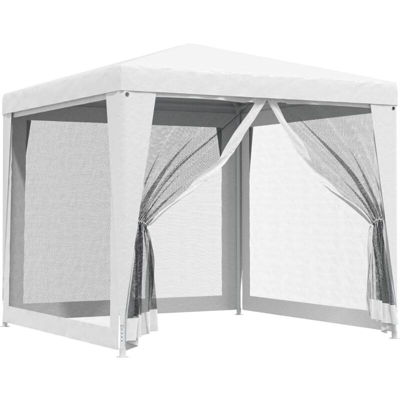 YOUTHUP Tendone per Feste con 4 Pareti in Rete 2,5x2,5 m Bianco - Bianco