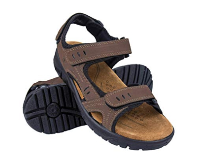 Zerimar Sandali Uomo Pelle | Sandali Uomo Trekking | Sandali Estivi Esterni | Trekking Scarpe | Sandals Uomo Cuoio | Colore: Marrone Taglia 40