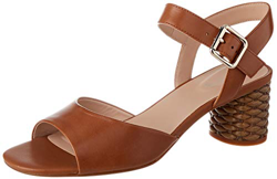 Geox D Ortensia Mid Sandalo Punta Aperta Donna, Marrone (Cognac C6001), 37 EU en oferta