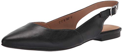 Amazon Essentials Piatto Donna con Sling Back Sandalo, Pu Nero, 7