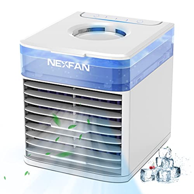 Condizionatore D'aria Portatile, Mini Air Cooler D'aria Mobile con Sistema di Sterilizzazione, 4 in 1 USB Raffreddatore ad Acqua con Serbatoio Acqua e