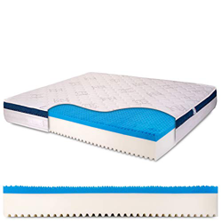 Materasso Matrimoniale memory gel 6 cm, alto 25cm con bayscent neutralizer, Antimuffa, Ortopedico - Dolce Sonno 160 x 200 cm (matrimoniale) - Presidio en oferta