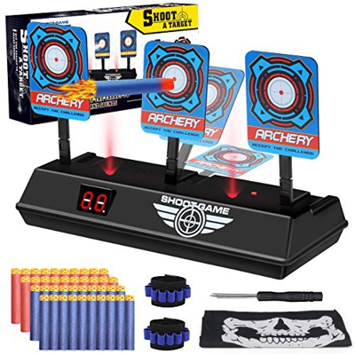 joylink Bersaglio Elettrico per Nerf, Bersaglio Auto-Reset Elettronico Tiro Punteggio Giocattolo con Intelligent Light Sound Effect Scoring per Soft B