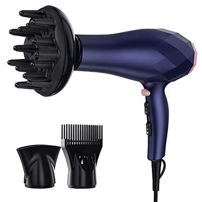 Phon per Capelli, Asciugacapelli Professionale 2200W con Tecnologia Ionica, 2 Velocità & 3 Temperatura, Getto d’Aria Fredda, Include Diffusore, Concen