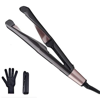 Piastra per Capelli Curl & Straight, Piastra Professionale per Capelli Arricciacapelli e Lisci Realizzata in Ceramica Design 2 in 1 LCD Temperatura Re