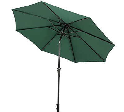 Radelldar Ombrellone da Giardino Antivento,Ø 260cm,Stecche in Fibra di Vetro, Borsa da Trasporto, Base Non Inclusa (Verde)