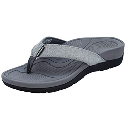 Infradito Donna Sandali Ortopedici con Supporto Arco Plantare, per Fascite Plantare, Piedi Piatti, Dolore al Tallone, Pantofole con Cinturini Luccican precio