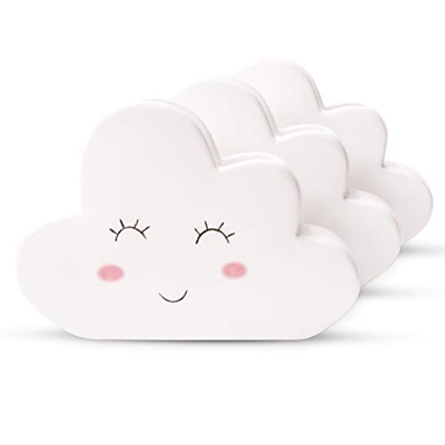 Ligano - Umidificatore per termosifoni, motivo: nuvole, in ceramica, per la cameretta dei bambini, confezione da 3