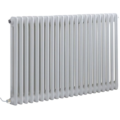 Hudson Reed Regent Radiatore Termoarredo Elettrico di Design Orizzontale - Termosifone Bianco -2 x 22 Colonne - Senza Termostato - 600 x 1010 x 68mm