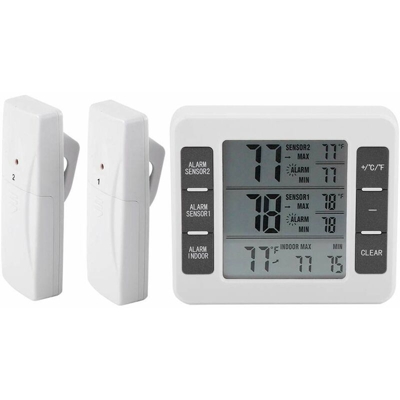 Termometro per congelatore Termometro digitale Allarme sonoro con sensore wireless Display min/max