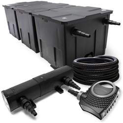 Set filtro bio per stagni 12000l 24W UVC Depuratore per stagni 25m Tubo Pompa Fontana en oferta